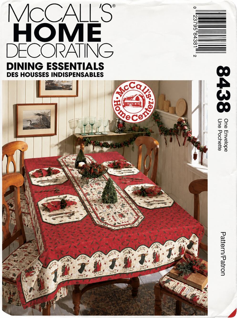McCall’s 8438 Dining Essentials Tablecloth Napkins Chair Runner Home Decor Uncut